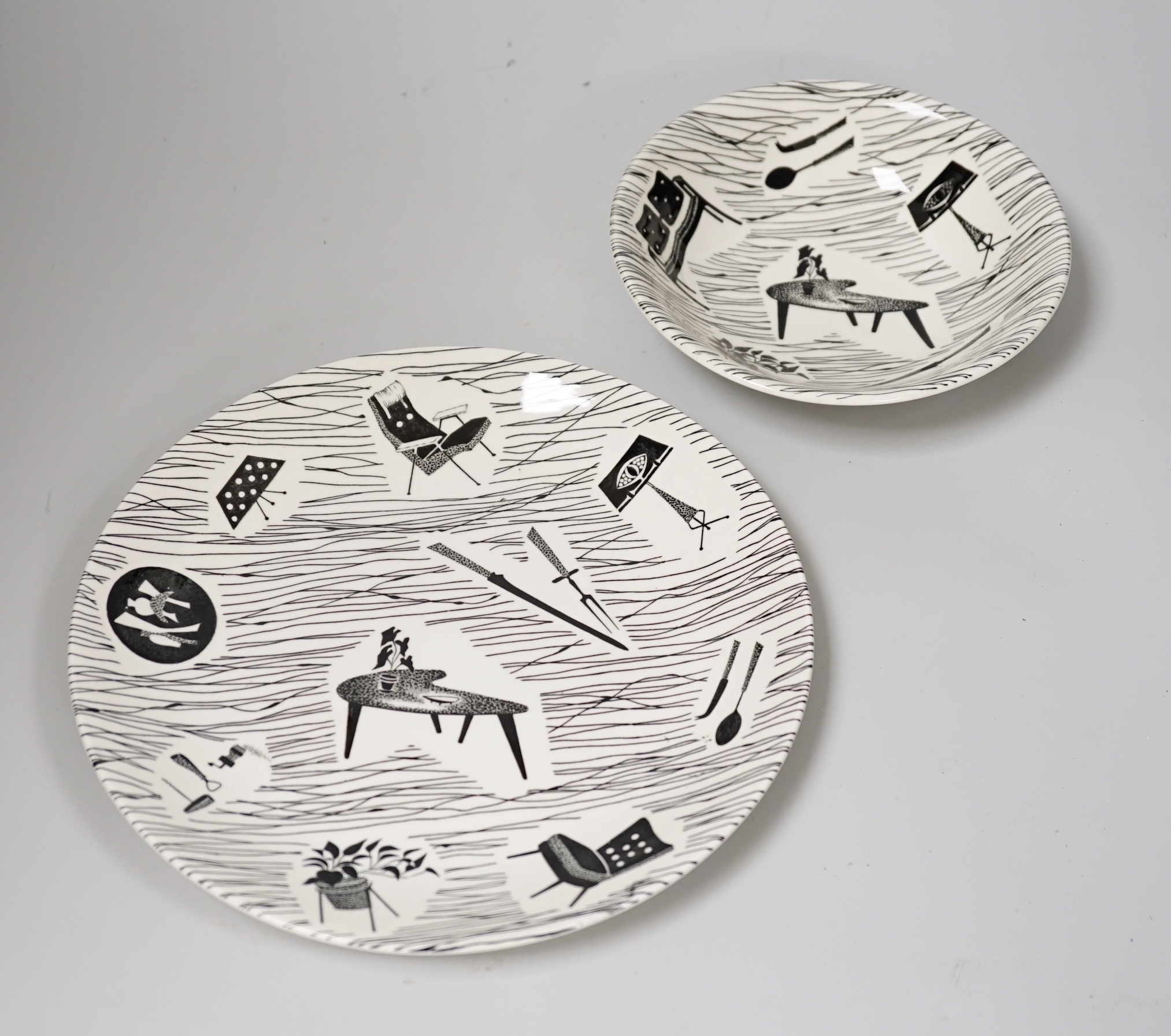 A quantity of Ridgway homemaker retro pottery plates, saucers and bowls, the largest 25cm in diameter